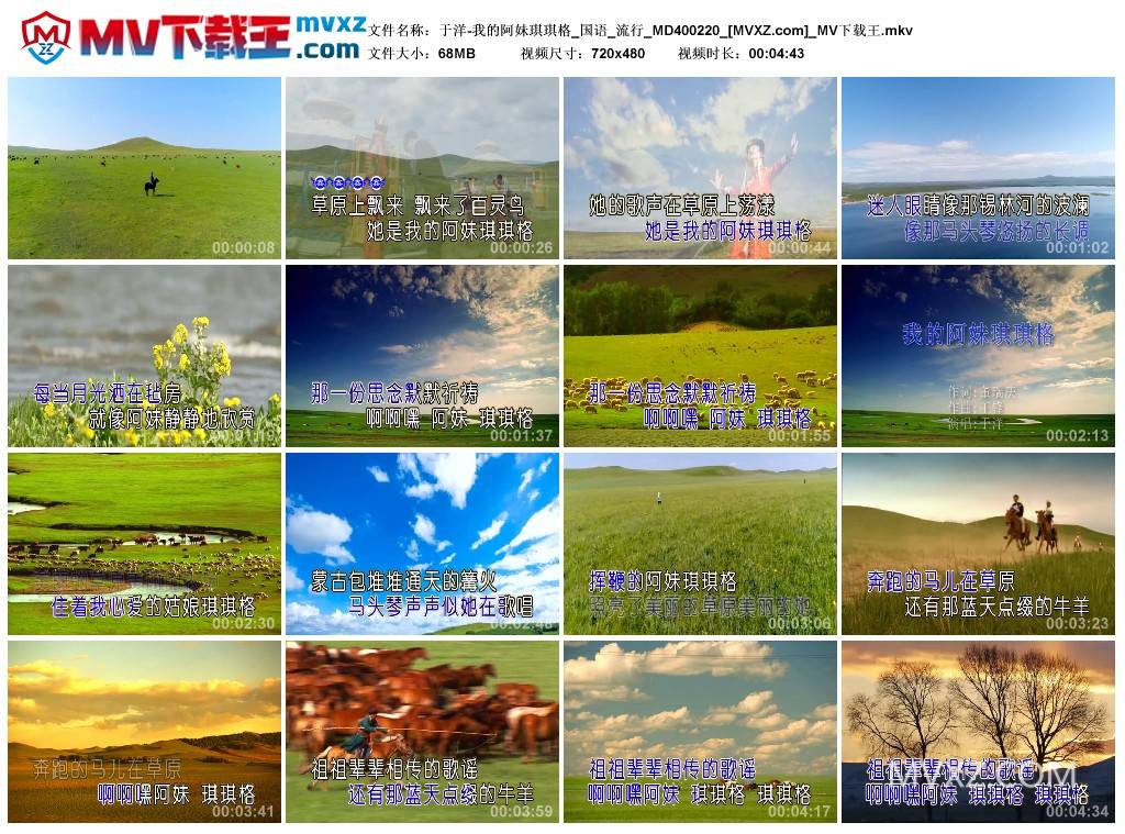 于洋-我的阿妹琪琪格_国语_流行_MD400220